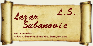 Lazar Subanović vizit kartica